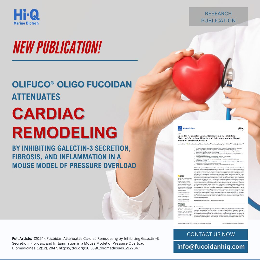 New Research Publication: OliFuco® Oligo Fucoidan Attenuates Cardiac Remodeling